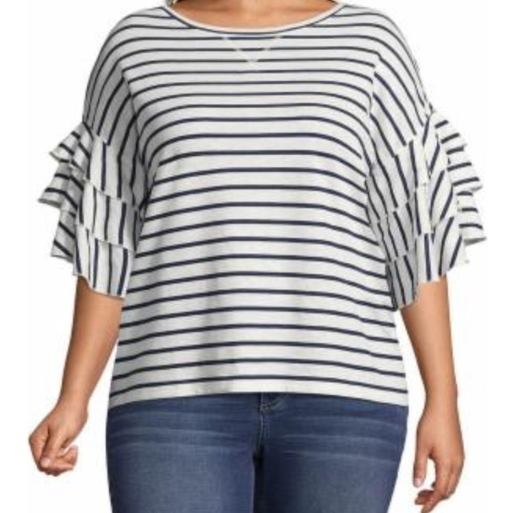 a.n.a Snowdrift Navy Top